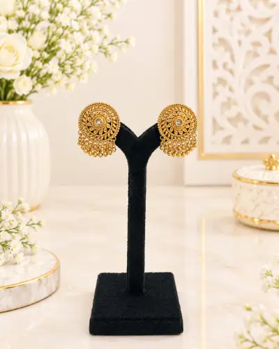 Gold Plated Jhumka Earring — Earring, RW2551