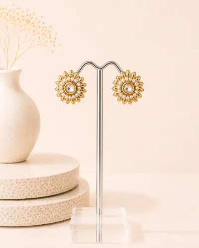 Gold Plated Stud Earring — Earring, RW1888