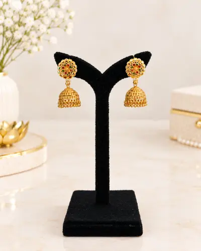 Gold Plated Jhumka Earring — Earring, RW2902