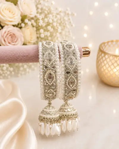 Pearl Mirror Jhumki — Bangles, RW1288