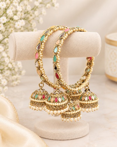 Mirror Jhumki Bangles — Bangles, RW1286