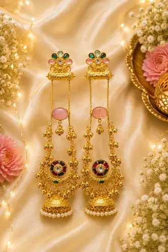 Kashmiri Gold Plated — Earring, RW1073