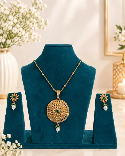 Gold Plated Pendent Set — Pendent Set, RW2714