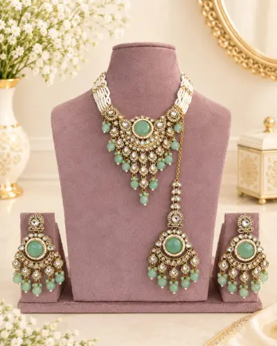 Kundan Pearl Necklace — Necklace, RW2690