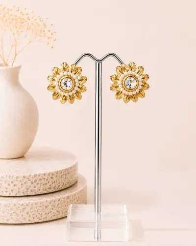 Gold Plated Stud Earring — Earring, RW1886